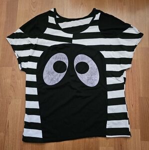 Vintage Black and White Striped Shirt